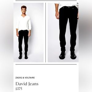 BNWT zadig & voltaire mens jeans 29